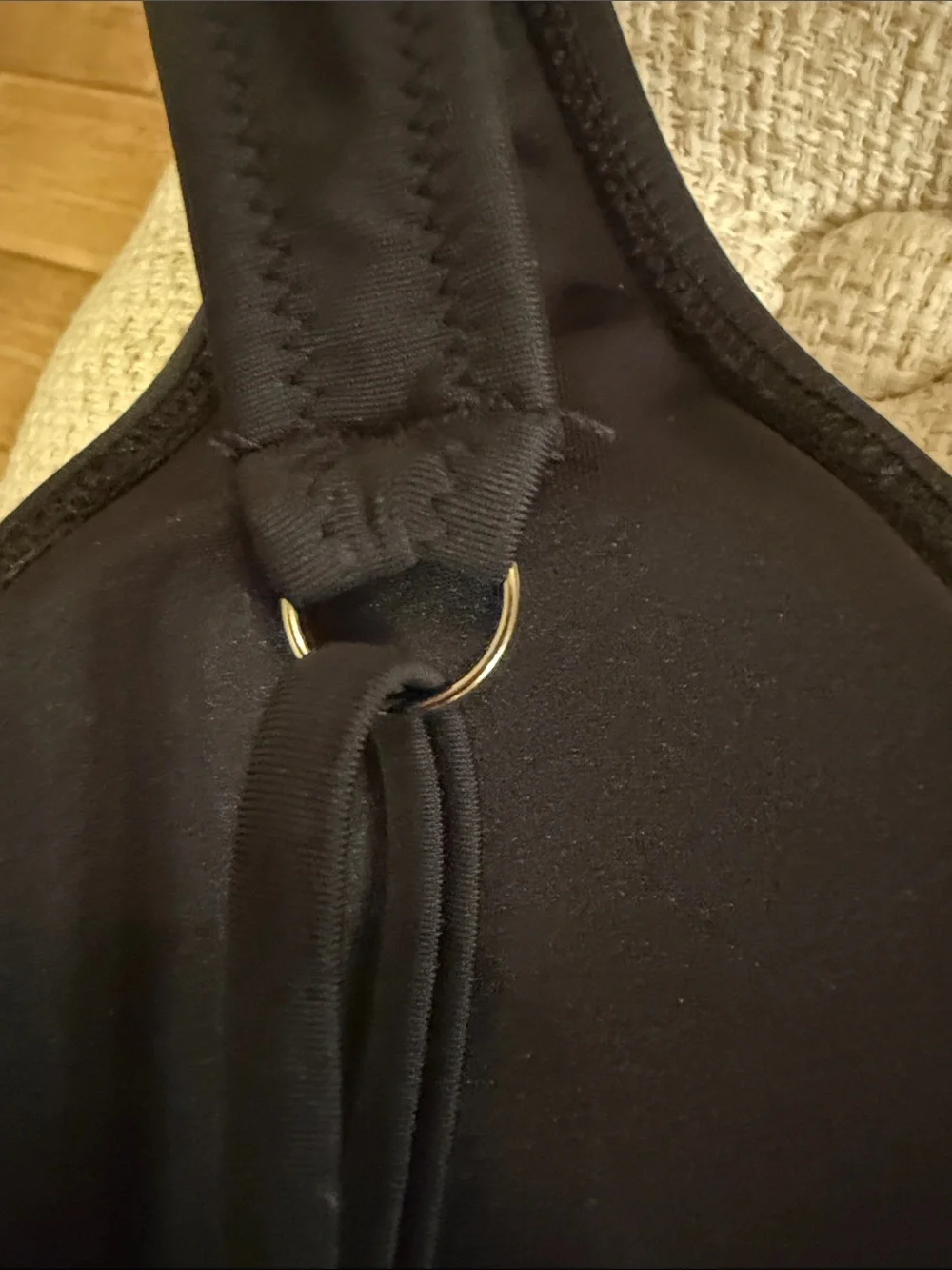 Victoria's Secret Black-and-White Striped Bottoms with No Name Black Bikini Top